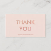 Minimalistische Rose Gold Pink Vielen Dank Visitenkarte (Vorderseite)