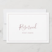 Minimalistische Rose Gold-Reservierung (Rückseite)