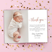 Minimalistische Rose Gold Script Baby Foto Vielen Postkarte