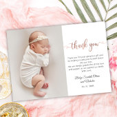 Minimalistische Rose Gold Script Baby Foto Vielen Postkarte