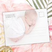 Minimalistische Rose Gold Script Baby Foto Vielen  Postkarte