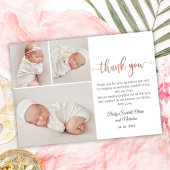 Minimalistische Rose Gold Script Baby Foto Vielen  Postkarte
