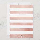 Minimalistische Rose Gold Script Graduation Party Einladung (Rückseite)
