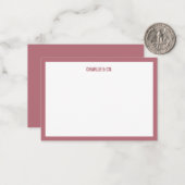 Minimalistische Rose Gold, Single Grenze, Personal Mitteilungskarte (Vorderseite/Rückseite Beispiel)