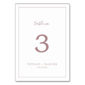 Minimalistische Rose Gold Tischnummer (Vorderseite)