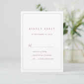 Minimalistische Rose Gold Typografie Einfache RSVP Karte (Stehend Vorderseite)