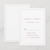 Minimalistische Rose Gold Typografie Einfache RSVP Karte (Vorne/Hinten)