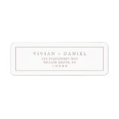 Minimalistische Rose Gold Typografie Rücksendeadre (Vorne)