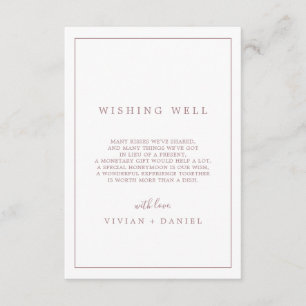 Minimalistische Rose-Gold-Typografie-Wunschbrunnen Begleitkarte