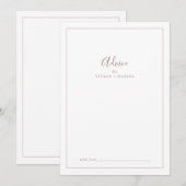 Minimalistische Rose Gold Wedding Advice Card Hinweiskarte (Vorne/Hinten)
