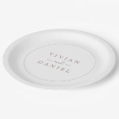 Minimalistische Rose Gold Wedding Cake Paper Plate Pappteller (Schrägansicht)