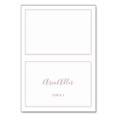 Minimalistische Rose Gold Wedding Platzkarten Tischnummer (Vorderseite)
