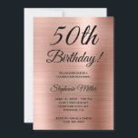 Minimalistische Rose Goldene Forelle Geburtstag Einladung<br><div class="desc">Erstellen Sie Ihre eigene extravagante,  monogramm stilvolle Meilenstein Geburtstagsfeier für sie. Die digitale Hintergrundkunst zeichnet sich durch eine glänzende rot rosa rosa rosa,  ombre gepinste Metallfolie aus. Passen Sie die Einladungs- und Monogramm-Schriftart-Farben oder -Stile an. Ein toller 50. Geburtstag lädt zu Ihrem besten Freund ein.</div>