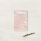 Minimalistische Rose Goldmarmor Silberstreifen Post-it Klebezettel (Auf Schreibtisch)