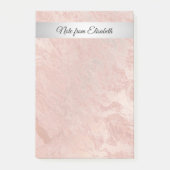 Minimalistische Rose Goldmarmor Silberstreifen Post-it Klebezettel (Vorderseite)