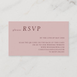 Minimalistische Rose Hochzeit QR Code UAWG Begleitkarte