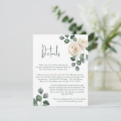 Minimalistische Rose Hochzeitsdetails Begleitkarte (Stehend Vorderseite)