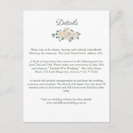 Minimalistische Rose Hochzeitsdetails Begleitkarte