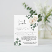 Minimalistische Rose Hochzeitsdetails Begleitkarte (Stehend Vorderseite)