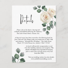 Minimalistische Rose Hochzeitsdetails Begleitkarte