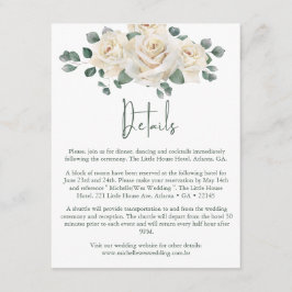 Minimalistische Rose Hochzeitsdetails Begleitkarte