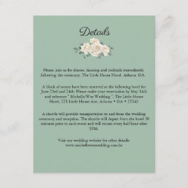 Minimalistische Rose Hochzeitsdetails Begleitkarte