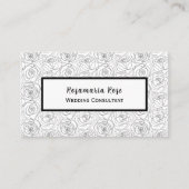 Minimalistische Rose Schwarz-Weiß-Muster Visitenkarte (Vorderseite)