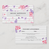 Minimalistische Rose Weiße Fitness Terminkarte (Vorne/Hinten)