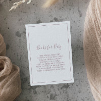 Minimalistische Roségold-Baby-Shower-Bücher für Ba