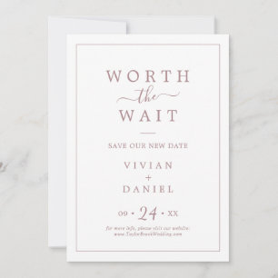 Minimalistische Roségold-Wert-des-Wartens-Covid-Ho Save The Date