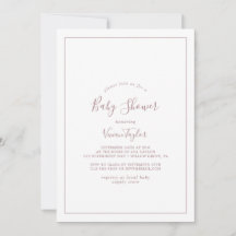 Minimalistische roségoldene Babyparty-Einladung
