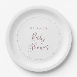 Minimalistische roségoldene Babyparty-Papierteller Pappteller