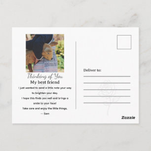 Minimalistische Rosen-Linienkunst Elegante Einfarb Postkarte