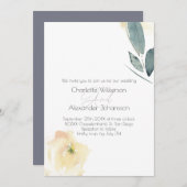 Minimalistische Rosenblume Einladung (Vorne/Hinten)