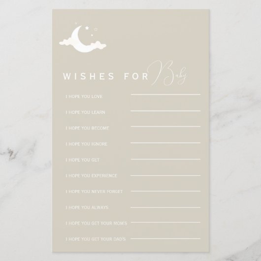 Minimalistische Rost-Baby-Dusche Wünsche für Babyb (Vorderseite)