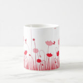 Minimalistische Rot- und Weißblüten Kaffeetasse (Mittel)