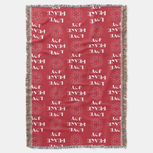 Minimalistische Rot-Weiß-Liebe, Frieden, Freude Decke (Vorderseite Vertikal)