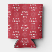 Minimalistische Rot-Weiß-Liebe, Frieden, Freude Dosenkühler (Vorderseite)