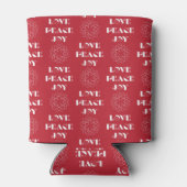 Minimalistische Rot-Weiß-Liebe, Frieden, Freude Dosenkühler (Rückseite)