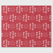 Minimalistische Rot-Weiß-Liebe, Frieden, Freude Geschenkpapier (Flach)