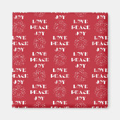 Minimalistische Rot-Weiß-Liebe, Frieden, Freude Magnet (Vorne)