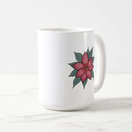 Minimalistische Rote Blume Kaffeetasse (VorderseiteRechts)