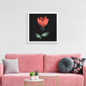 Minimalistische rote Blume, Schwarze Hintergrundgr Leinwanddruck (Insitu (Wohnzimmer))