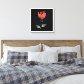Minimalistische rote Blume, Schwarze Hintergrundgr Leinwanddruck (Insitu (Schlafzimmer))