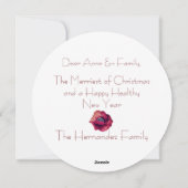 Minimalistische Rote Blume Weihnachten im Hintergr (Rückseite)