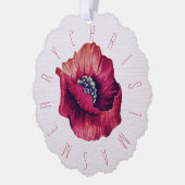 Minimalistische Rote Blume Weihnachten Ornament Karte (Links)