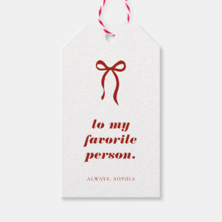 Minimalistische rote Bogen-Typografie für die Lieb Geschenkanhänger