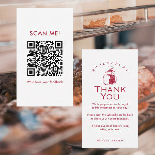 Minimalistische rote Brotlaib-Überprüfungs-QR-Code Visitenkarte