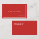 Minimalistische rote Farbe Visitenkarte (Vorne/Hinten)