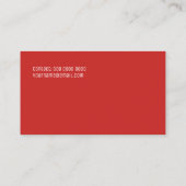 Minimalistische rote Farbe Visitenkarte (Rückseite)